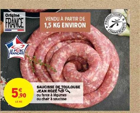 Promo Saucisse De Toulouse Jean Rozé chez Intermarché iCatalogue fr