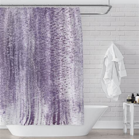 Purple Watercolor Stripes Shower Curtain Beautiful Lilac And Etsy