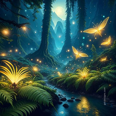 Fantasy forest wallpaper, inspired by Avatar Pandora planet with dark ...