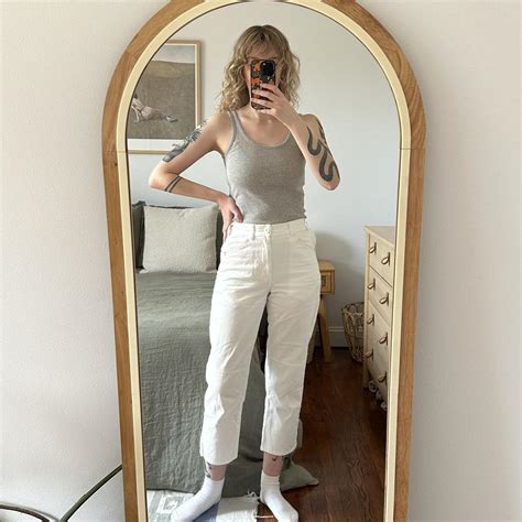 Everlane Womens White Trousers Depop