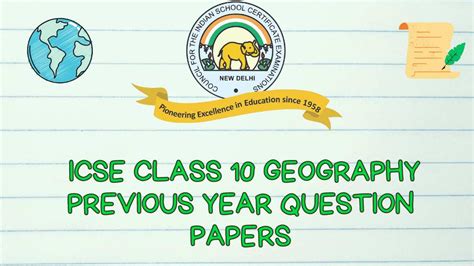 Icse Class 10 Geography Previous Year Question Papers Download Pdf 2017 2018 2019 And 2020