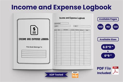 Income And Expense Logbook Kdp Interior Graphic By Sndesign Creative