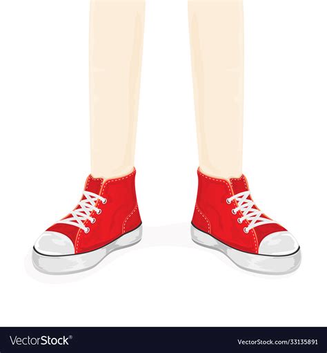 Feet In Sneakers Royalty Free Vector Image VectorStock