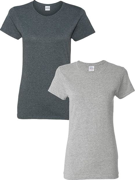 Gildan Womens Heavy Cotton Adult T Shirt 2 Pack Med Dark