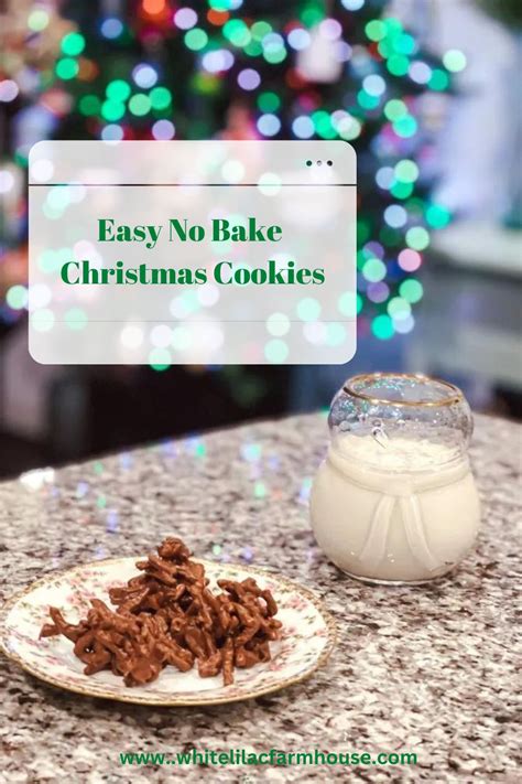 Easy No Bake Christmas Cookies White Lilac Farmhouse