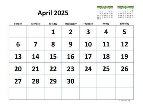 April Monthly Calendar 2025 Printable Emilio Troy