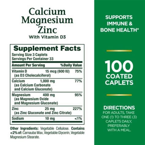 Nature S Bounty Calcium Magnesiuim Zinc Immune Support Bone Health