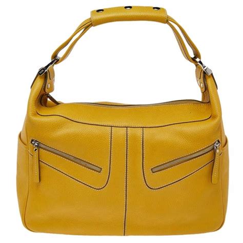 Tod S Yellow Leather Bowling Bag Tod S The Luxury Closet