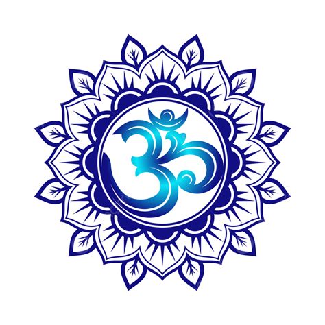 Om Logo Design With Flower Mandala Vector Om Design Om Om Logo PNG