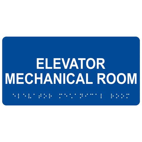 Ada Elevator Mechanical Room Braille Sign Rsme 306whtonblu