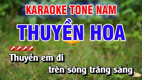 Thuyền Hoa Karaoke Nhạc Sống Tone Nam Karaoke Quốc Thái Youtube
