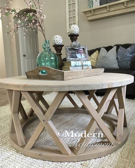 Gorgeous Rustic Round Farmhouse Coffee Table By Modernrefinement Coffee Table Farmhouse Home