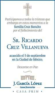 Se Or Ricardo Cruz Villanueva Obituario Esquela