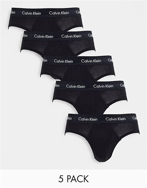 Calvin Klein 5 Pack Hipster Briefs In Black Asos