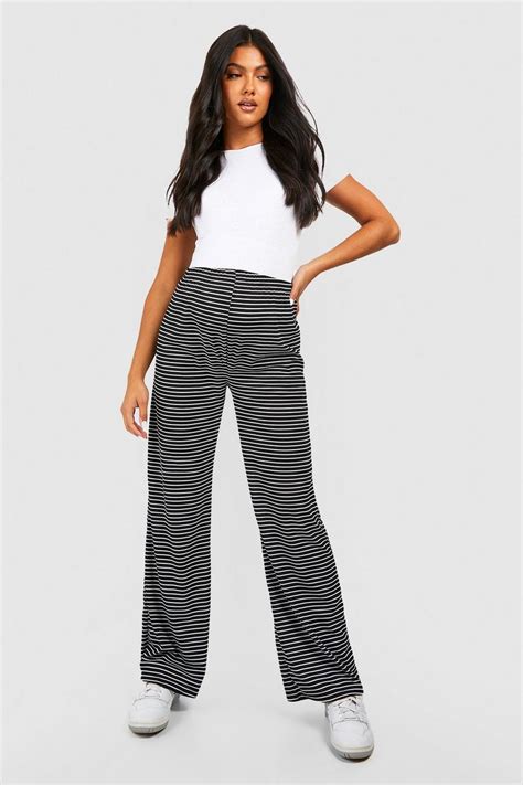 Maternity Stripe Wide Leg Trouser Boohoo Uk