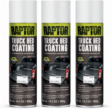 Raptor U POL 1K Truck Bed Coating Aerosols WHITE 3 X 14 3oz 405g