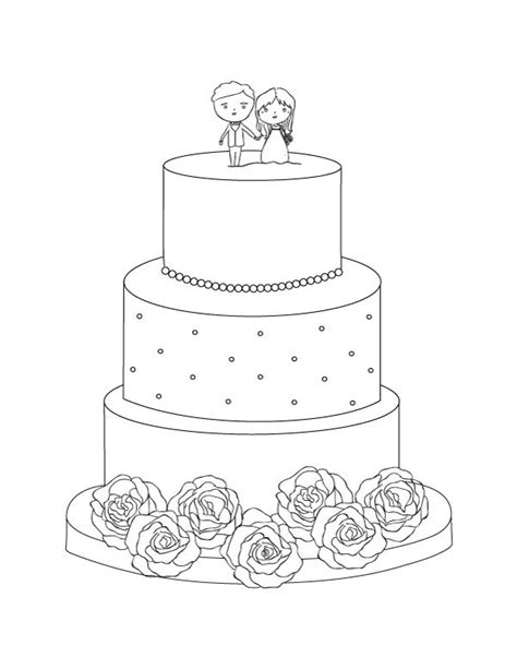 A Wedding Cake With Roses On The Side And Two People Standing On Top Of It