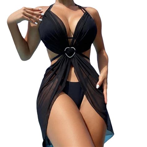 EHRWE Bikinis For Women 2024 Swimwear Long Skirt New Bikini Three Piece