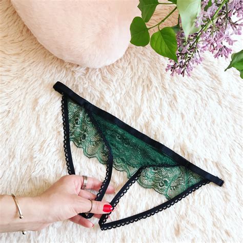 Amanda Green Ouvert Panties Crotchless Panties Lace Panty Forest Green Mature Lingerie Etsy