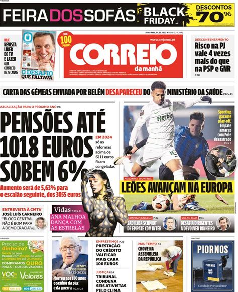 Capa Correio da Manhã 1 dezembro 2023 capasjornais pt