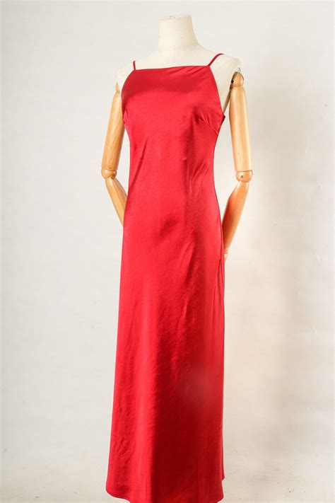 Women Elegant And Sexy Red Long Sundress In Silk Fabric China Women