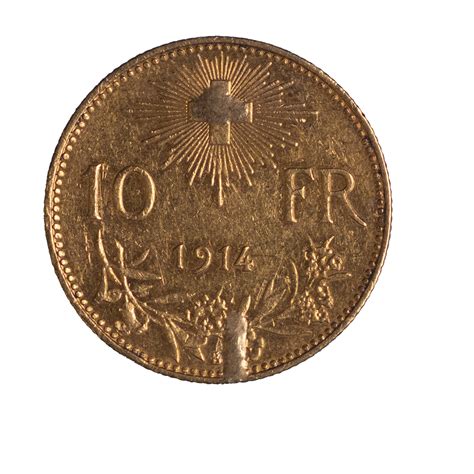 Pièce de monnaie Suisse 10 francs Vreneli 1914 Berne