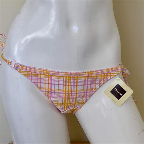 Tieside Pastel Check Bikini Bottoms Ring Detail Depop