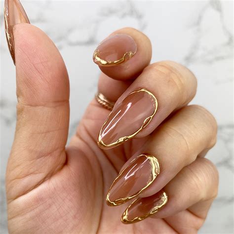 Gold Goddess Nails Gold And Honey Base Nails The Nailest