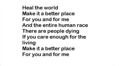 Letra De Michael Jackson Heal The World