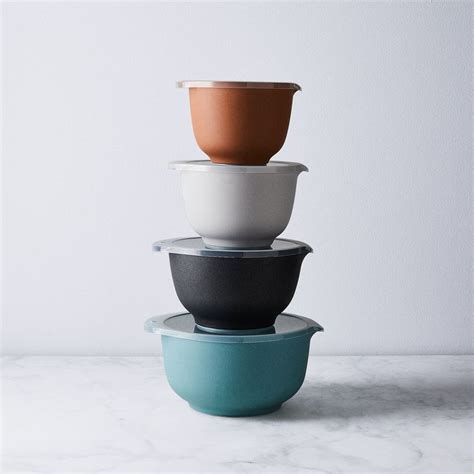 Rosti Mepal Margrethe Nesting Mixing Bowl Set With Lids Colors