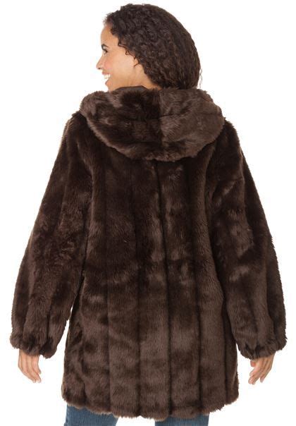 Jacket Hooded In Faux Fur Plus Size Faux Fur And Shearlings Woman Within Faux Fur Outerwear