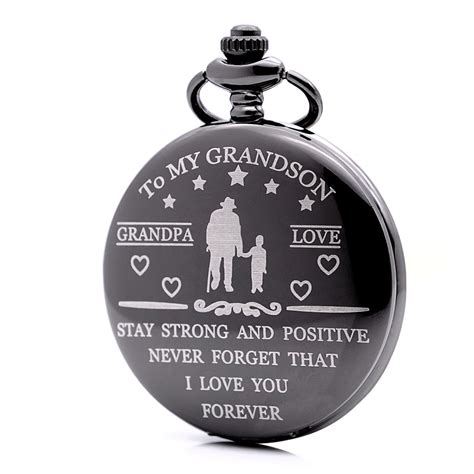 Creative Engraved Pocket Watch Gift Idea To My Grandson Grandpa S Love