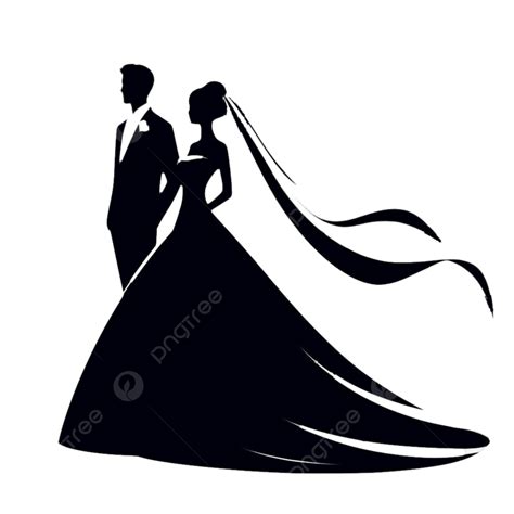 Bridal And Groom Silhouettes For Weddings Wedding Clipart Bride