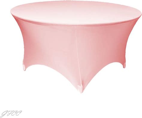 Gfcc 5ft Pink Round Stretch Tablecloth 60 Inch Spandex