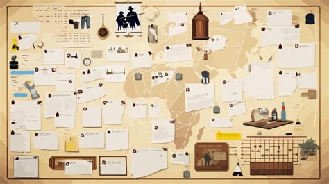 Detective Board Pinboard Crime Investigation Map Premium Ai Generated