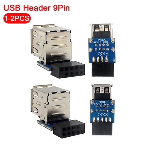 USB 2 0 Motherboard Header 9pin 10pin Motherboard To 2 Ports USB 2 0