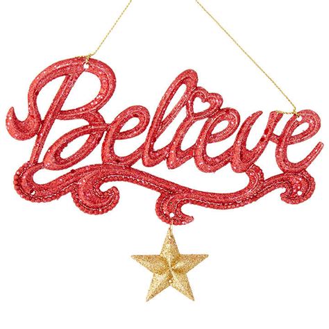 Red Believe Christmas Ornament - Happy Holidayware