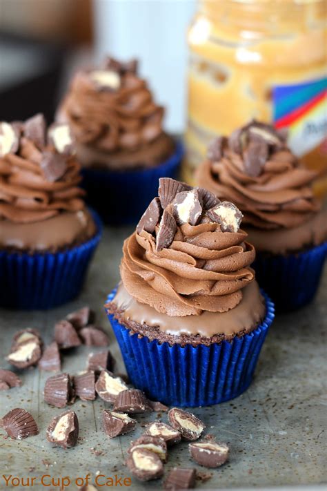 Double Chocolate Peanut Butter Cupcakes Your Cup Of Cake