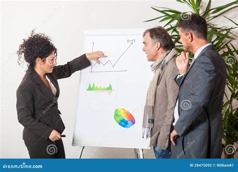 businesswoman explaining charts stock photo image  caucasian