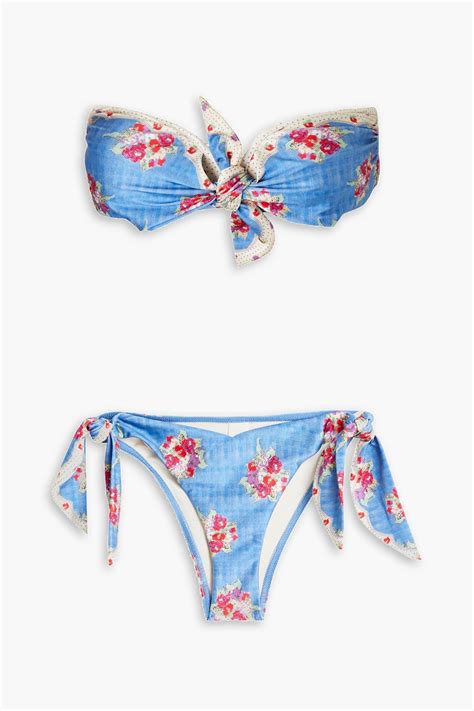 Zimmermann Floral Print Bandeau Bikini The Outnet