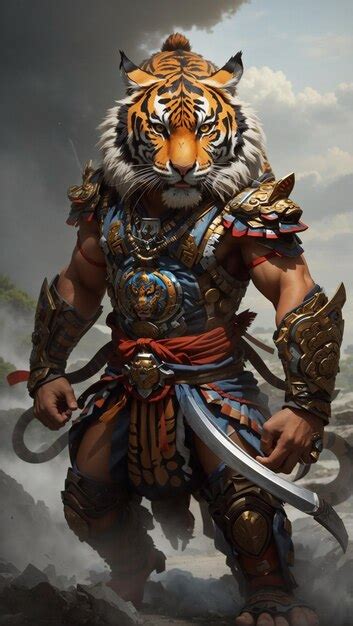 Premium Ai Image Tiger Warrior