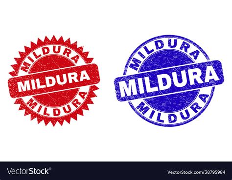 Mildura Rounded And Rosette Seals With Unclean Vector Image