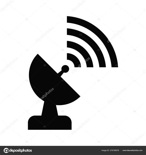 Vector Illustration Icon Satellite Dish Radio Communication Symbols