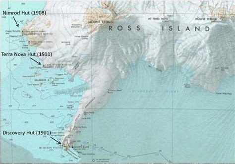 Location of Ross Island Heroic Era Huts, Antarctica. | Download ...