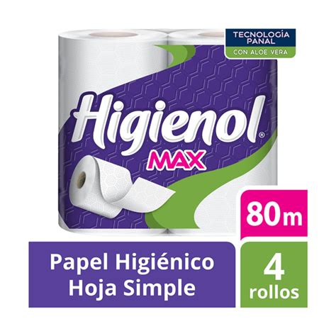 Papel Higiénico Hoja Simple Higienol Max X4 80 Mts Higienol Higiene Y