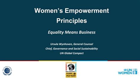 Un Presentation Women Empowerment Principles Ppt