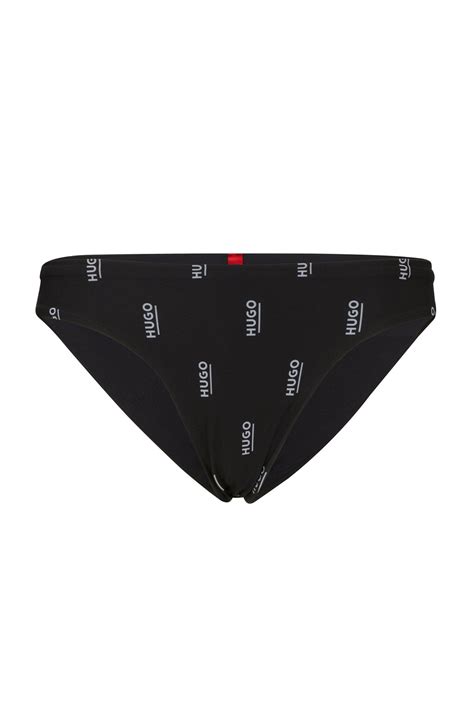 BOSS By HUGO BOSS Logo Print Bikini Bottoms In Quick Dry Material In