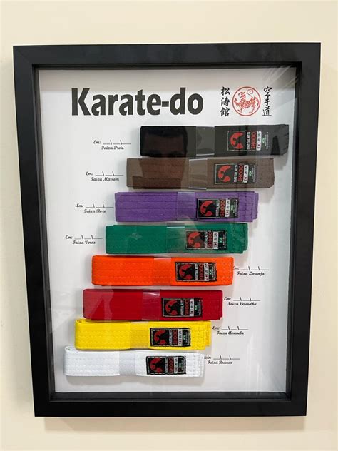 Quadro Faixas Karate Shotokan Miniatura Martial Arts Shodo Martial