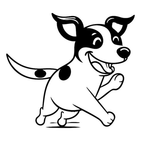 Schöne Zeichentrickfilm Dalmatianer Hund läuft Vektor Illustration