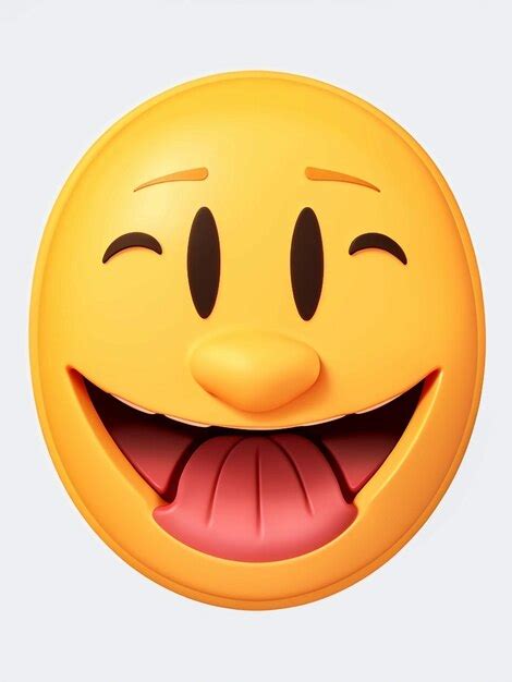 Renderización en 3D del icono del emoji de la sonrisa Foto Premium